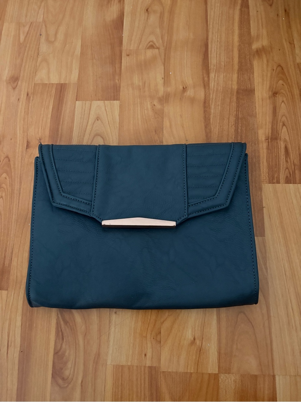 Danielle Nicole Teal Envelope Clutch with Gold Accent